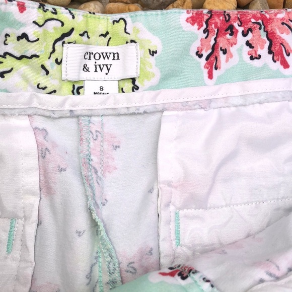 Crown & Ivy sz 8 mint green reef scalloped shorts - Picture 4 of 6